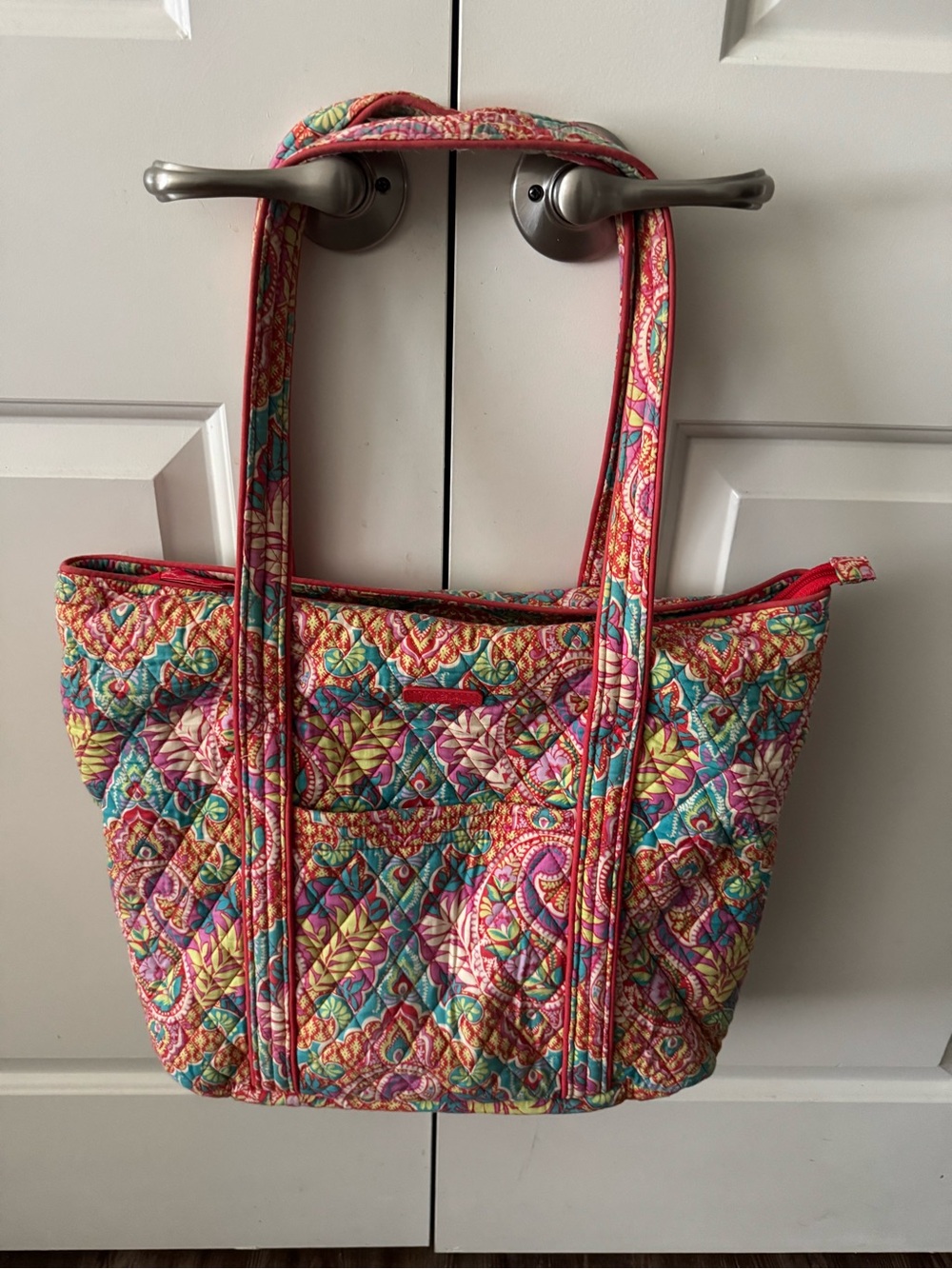 Vera Bradley Quilted Paisley Tote - Pink, Turquoise, Yellow